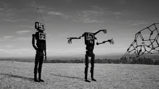 A drawing of a balance scale with nothing and everything on each side